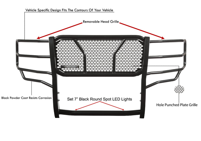 Rugged Heavy Duty Grille Guard Kit <br> 15-19 Chevrolet Silverado 3500 HD