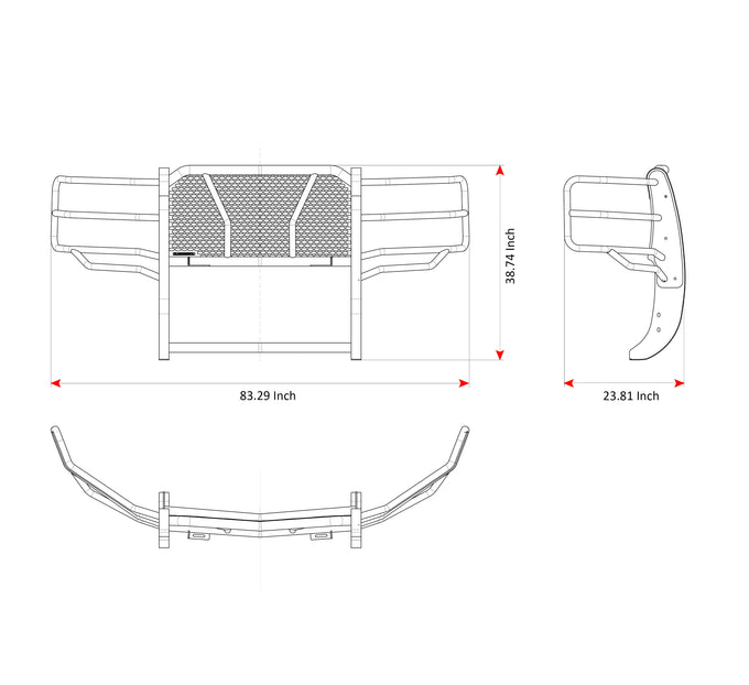Rugged Heavy Duty Grille Guard Kit <br> 15-19 Chevrolet Silverado 3500 HD