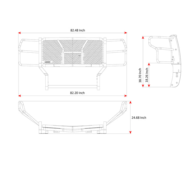 Rugged Heavy Duty Grille Guard Kit <br> 20-24 Chevrolet Silverado 2500 3500 HD