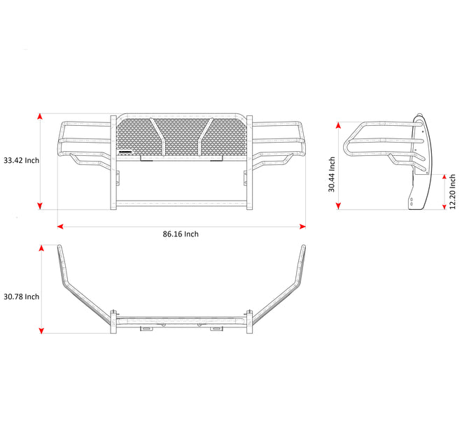 Rugged Heavy Duty Grille Guard Kit <br> 10-18 Dodge Ram 2500 3500