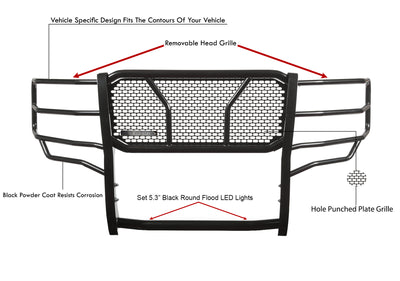 Rugged Heavy Duty Grille Guard Kit <br> 10-18 Dodge Ram 2500