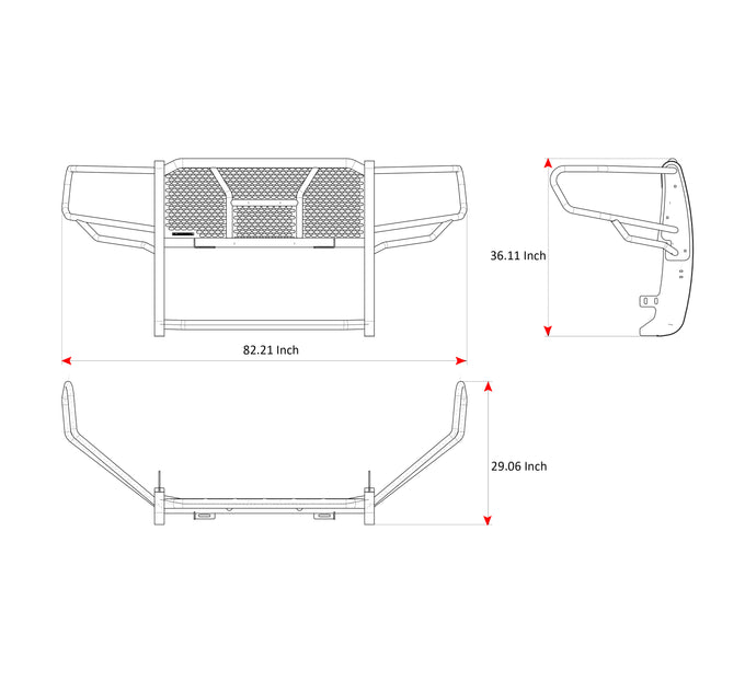 Rugged Heavy Duty Grille Guard Kit <br> 19-24 Ram 1500