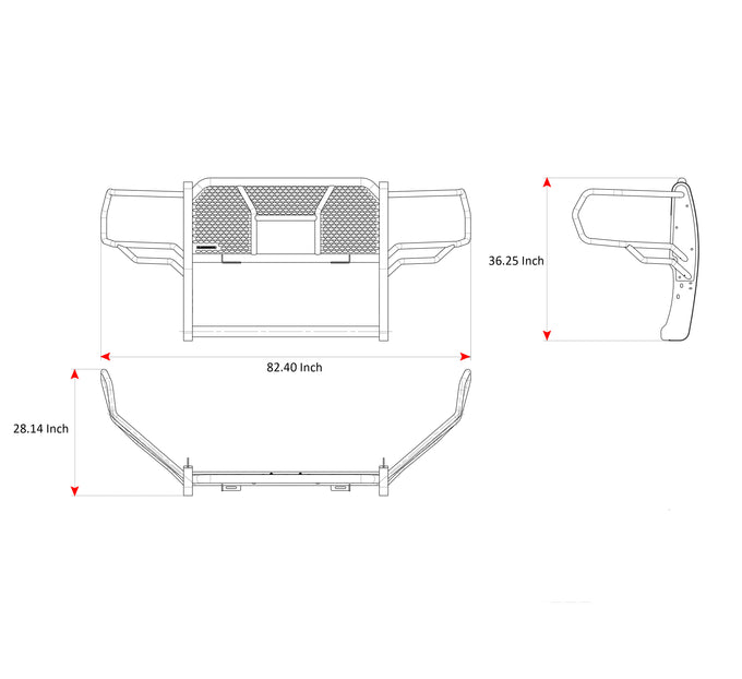 Rugged Heavy Duty Grille Guard <br> 19-24 Ram 2500 3500