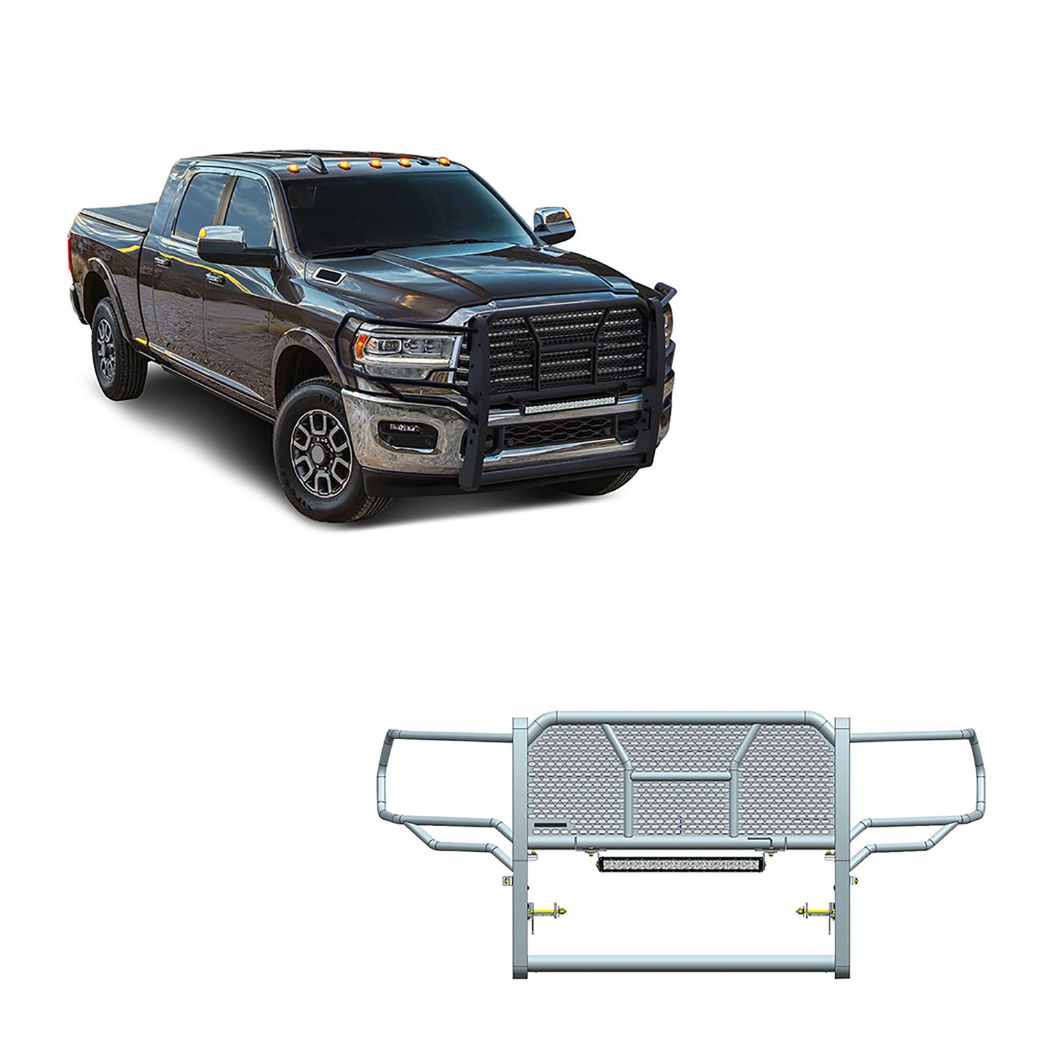 Rugged Heavy Duty Grille Guard Kit <br> 19-24 Ram 2500 3500