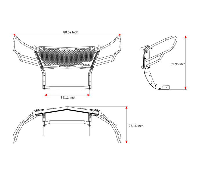 Rugged Heavy Duty Grille Guard <br> 19-25 Dodge Sprinter 1500 2500 3500