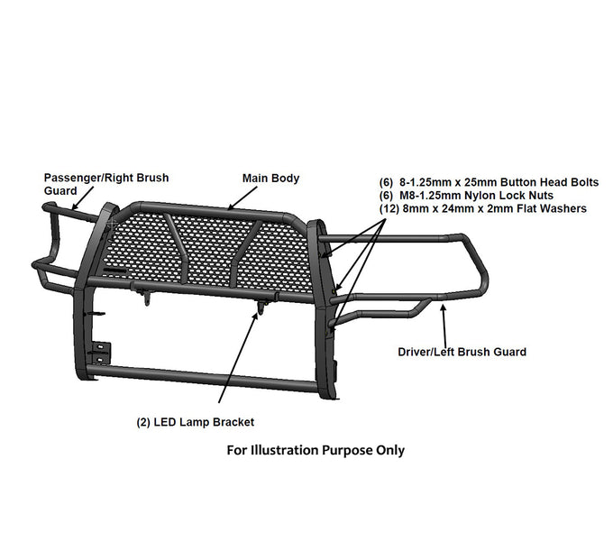 Rugged Heavy Duty Grille Guard <br> 19-25 Dodge Sprinter 1500 2500 3500