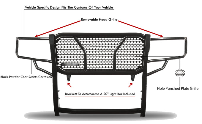 Rugged Heavy Duty Grille Guard <br> 19-25 Dodge Sprinter 1500 2500 3500