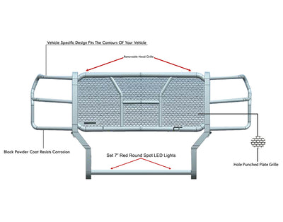Rugged Heavy Duty Grille Guard Kit <br> 17-22 Ford F-250 350 450 550 Super Duty