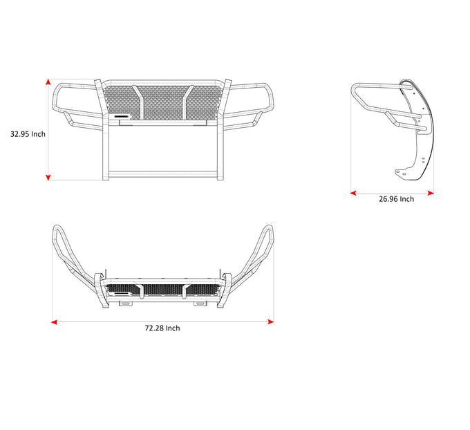 Rugged Heavy Duty Grille Guard Kit <br> 19-23 Ford Ranger