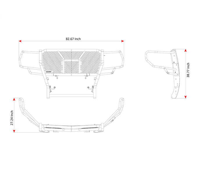 Rugged Heavy Duty Grille Guard Kit <br> 19-21 GMC Sierra 1500