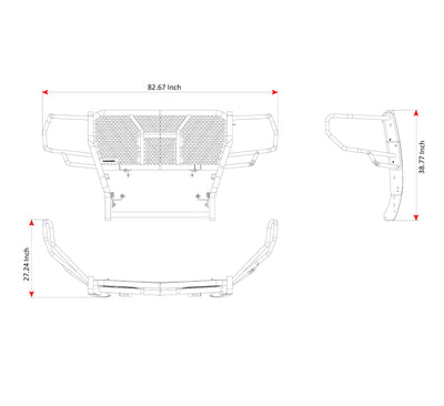 Rugged Heavy Duty Grille Guard Kit <br> 19-22 GMC Sierra 1500