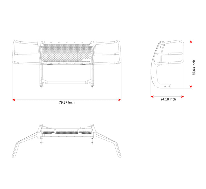Rugged Heavy Duty Grille Guard <br> 03-25Chevrolet Express 1500 2500 3500