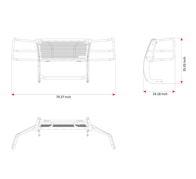 Rugged Heavy Duty Grille Guard Kit <br> 03-14 Chevrolet Express 1500 2500 3500 4500