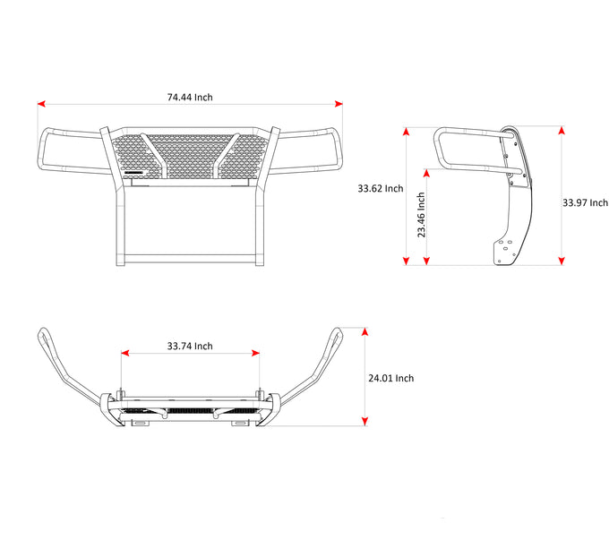 Rugged Heavy Duty Grille Guard Kit <br> 22-24 Nissan Frontier