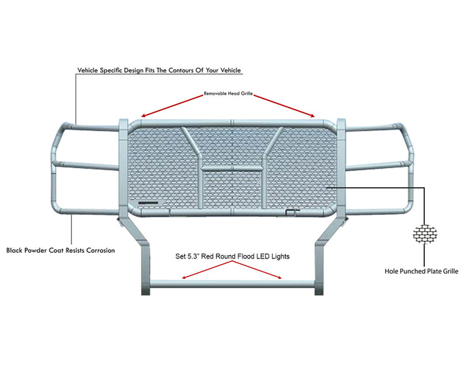 Rugged Heavy Duty Grille Guard Kit <br> 17-24 Nissan Titan