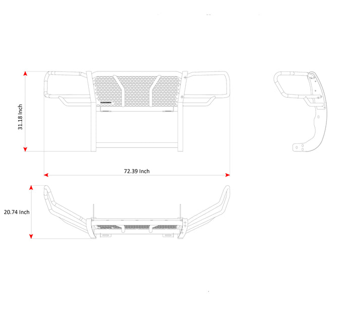Rugged Heavy Duty Grille Guard Kit <br> 05-15 Toyota Tacoma