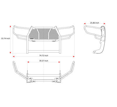 Rugged Heavy Duty Grille Guard Kit <br> 16-23 Toyota Tacoma