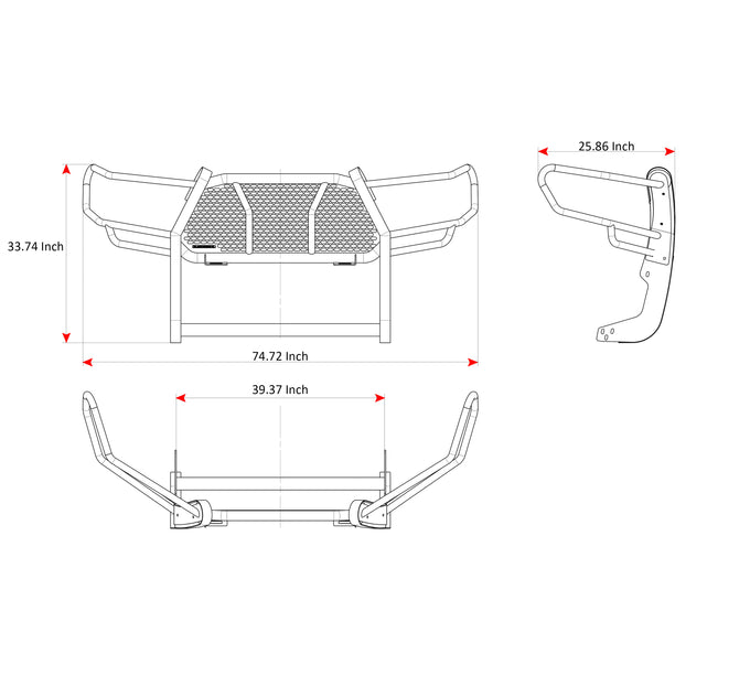 Rugged Heavy Duty Grille Guard Kit <br> 16-23 Toyota Tacoma