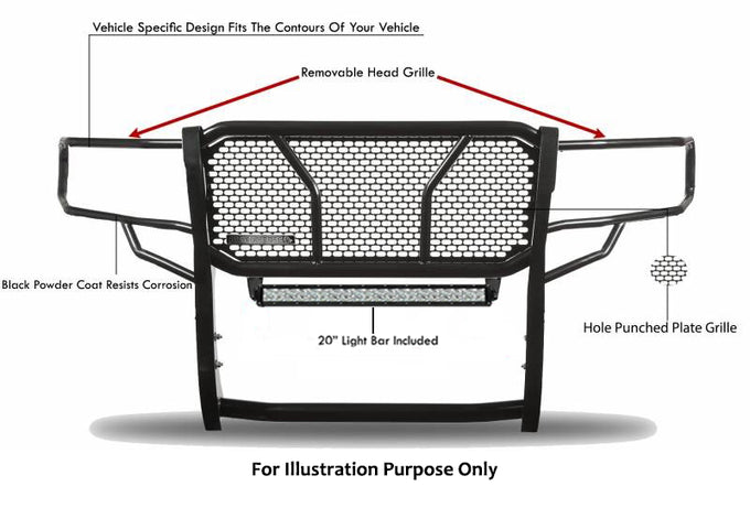 Rugged Heavy Duty Grille Guard Kit <br> 07-21 Toyota Tundra, 08-20 Toyota Sequoia