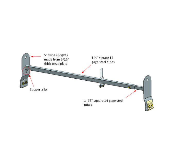 Black Ladder Rack <br> 99-14 Ford Econoline 03-25 Savana Chevy Express