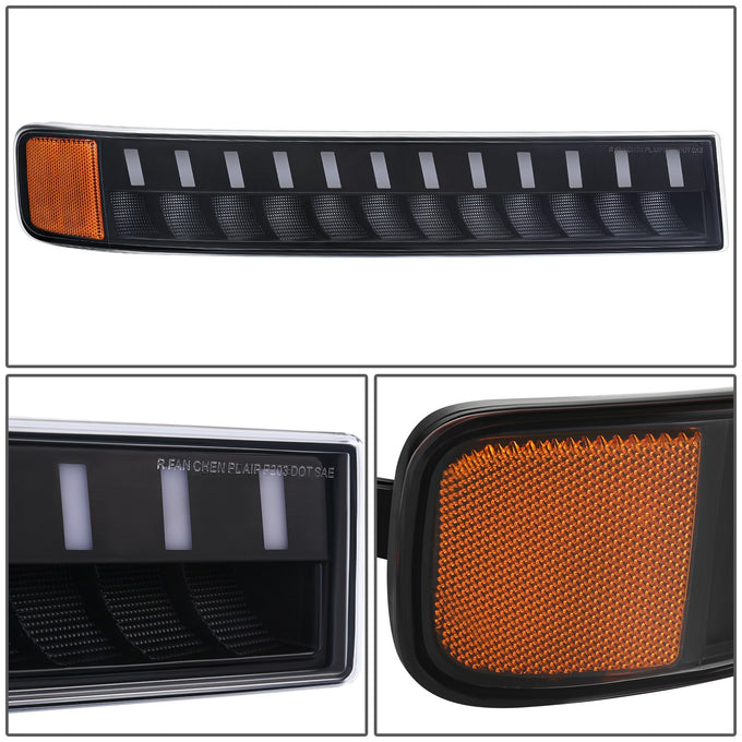 LED DRL Sequential Signal Bumper Lights <br> 03-23 Chevy/GMC Express Savana 1500 2500 3500