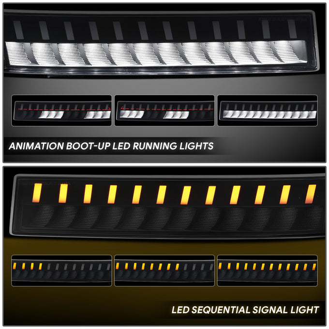 LED DRL Sequential Signal Bumper Lights <br> 03-23 Chevy/GMC Express Savana 1500 2500 3500