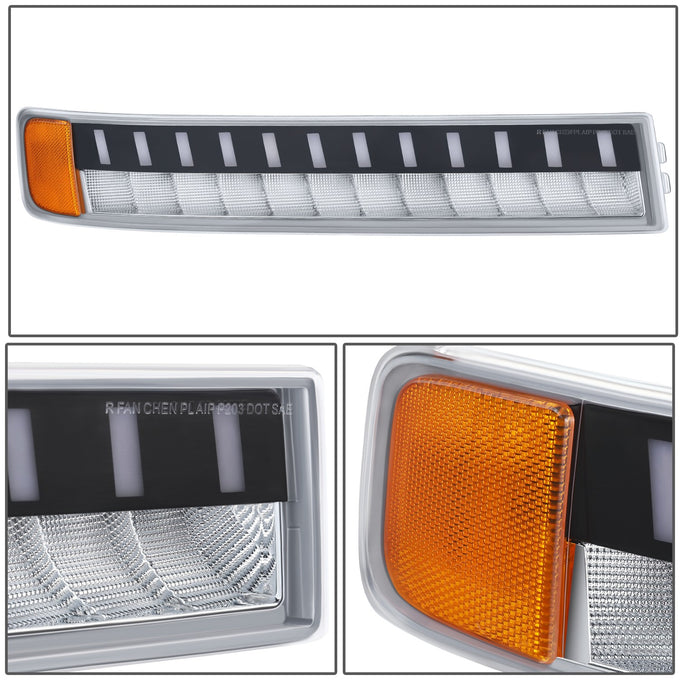 LED DRL Sequential Signal Bumper Lights <br> 03-23 Chevy/GMC Express Savana 1500 2500 3500