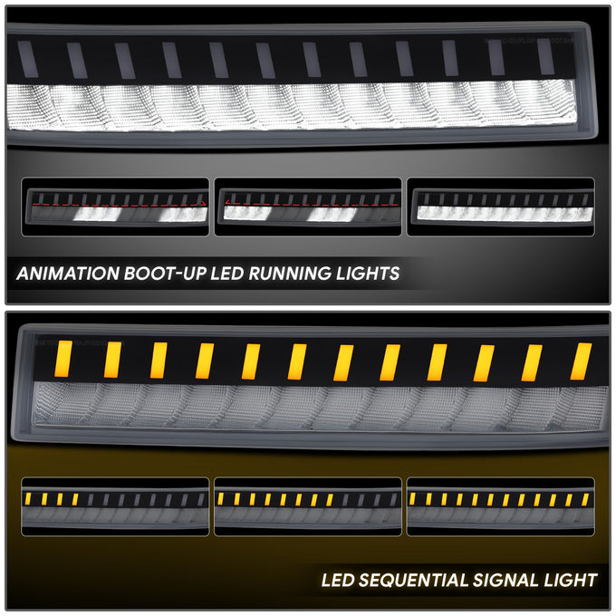 LED DRL Sequential Signal Bumper Lights <br> 03-23 Chevy/GMC Express Savana 1500 2500 3500