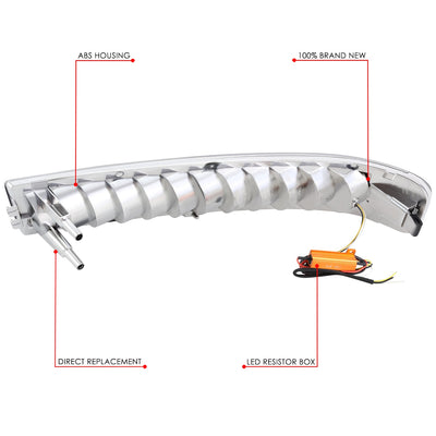 LED DRL Sequential Signal Bumper Lights <br> 03-23 Chevy/GMC Express Savana 1500 2500 3500