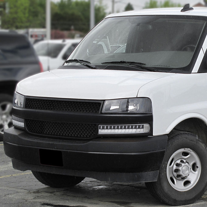 LED DRL Sequential Signal Bumper Lights <br> 03-23 Chevy/GMC Express Savana 1500 2500 3500