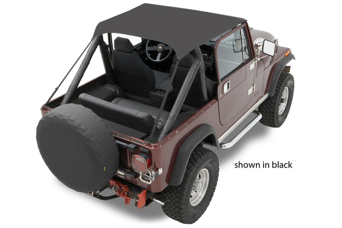 Tan Traditional Bikini Top for Jeep<br>81-85 Jeep Scrambler, 87-91 Wrangler, 76-86 CJ7