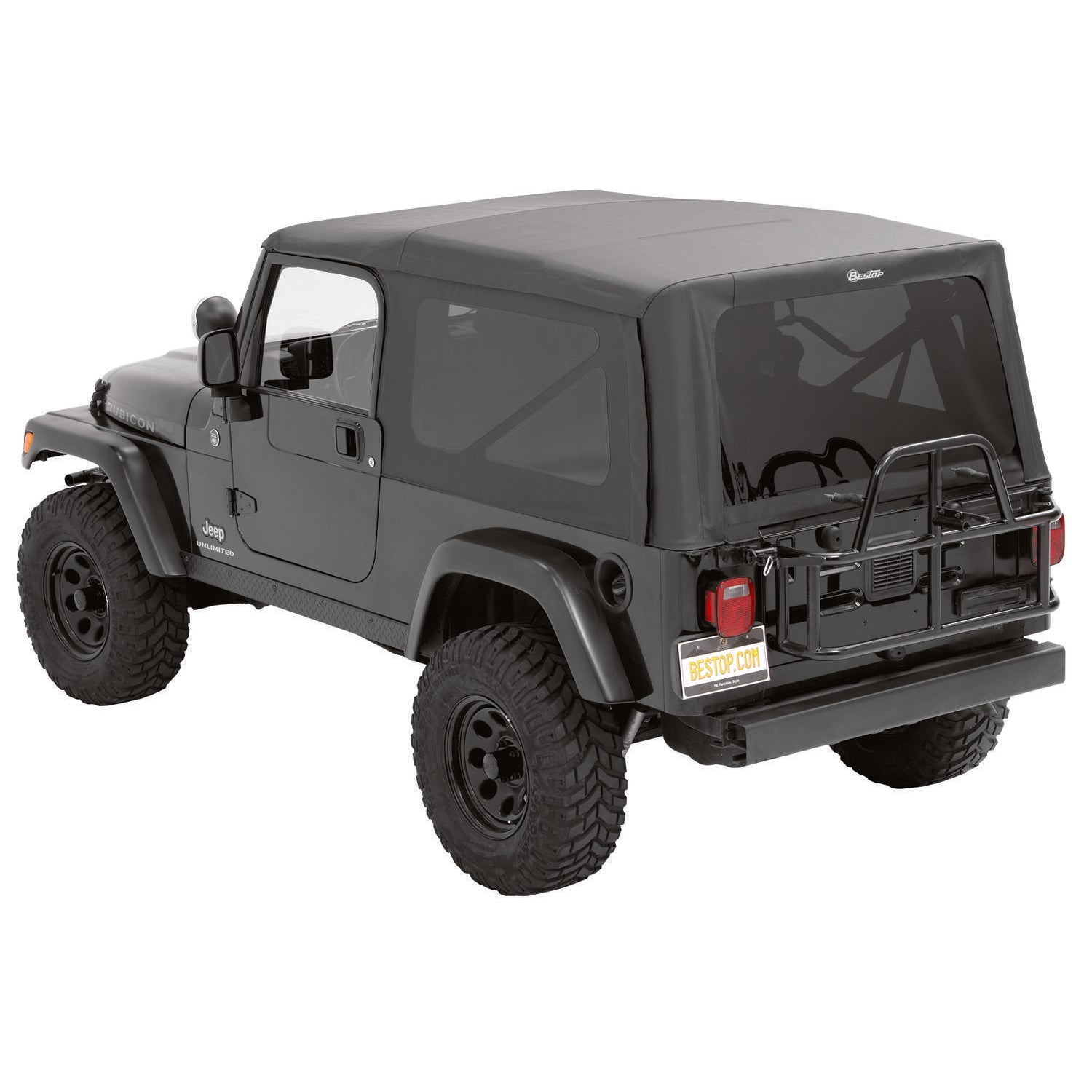 Premium Black Twill Supertop Squareback Soft Top<br>04-06 Jeep Wrangler