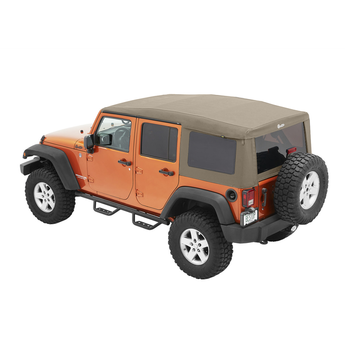 Pebble Beige Supertop Ultra Squareback Soft Top<br>07-17 Jeep Wrangler, 18 Jeep Wrangler JK