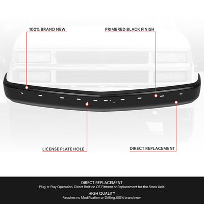 Front Bumper Face Bar (w/ Impact Strips) <br> 88-00 Chevy/GMC C/K 1500 2500 3500