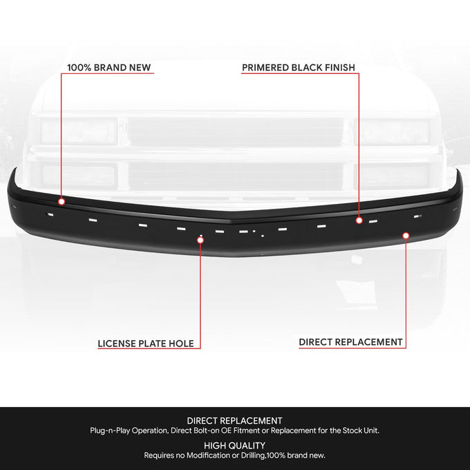 Front Bumper Face Bar (w/ Impact Strips) <br> 88-00 Chevy/GMC C/K 1500 2500 3500