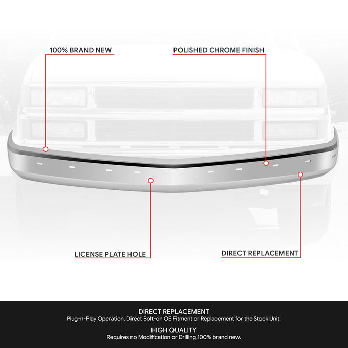 Front Bumper Face Bar (w/ Impact Strips) <br> 88-00 Chevy/GMC C/K 1500 2500 3500