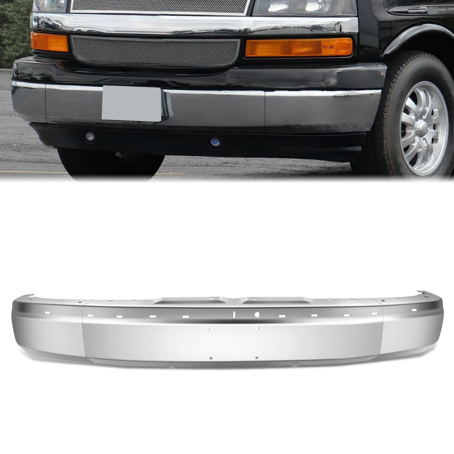 Modular Style Front Bumper <br>03-14 Chevy Express, GMC Savana 1500 2500 3500