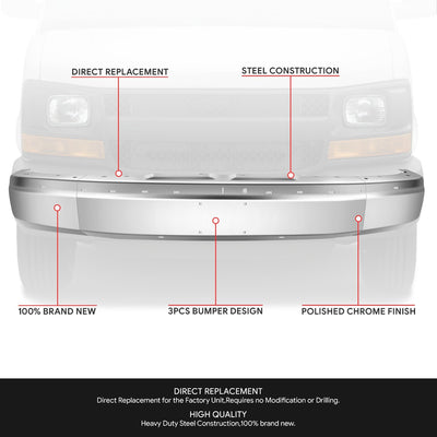 Modular Style Front Bumper <br>03-14 Chevy Express, GMC Savana 1500 2500 3500