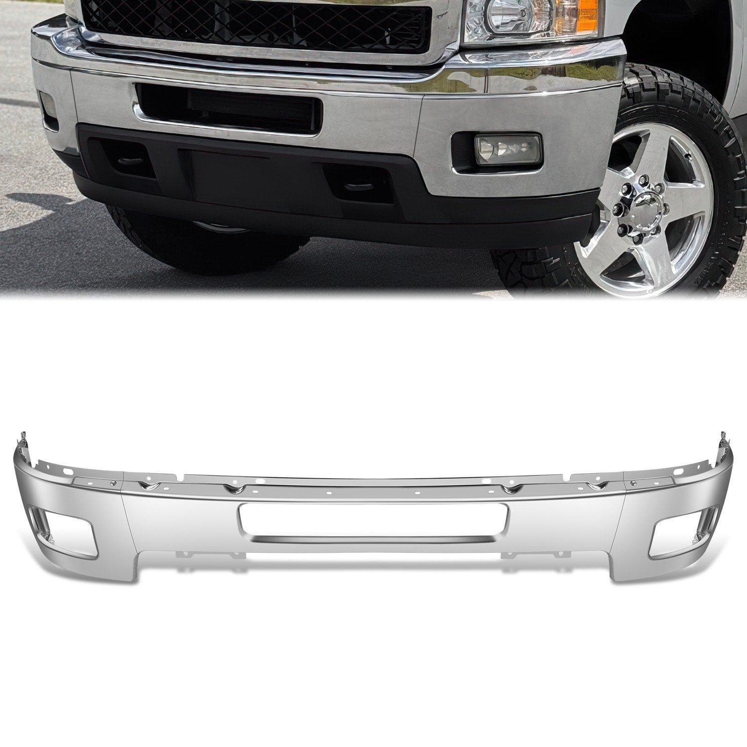 Modular Style Front Bumper w/ Fog Light Cutouts <br>11-14 Chevy Silverado 2500 3500 HD