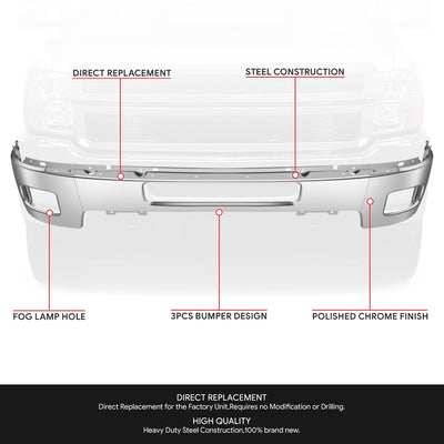 Modular Style Front Bumper w/ Fog Light Cutouts <br>11-14 Chevy Silverado 2500 3500 HD