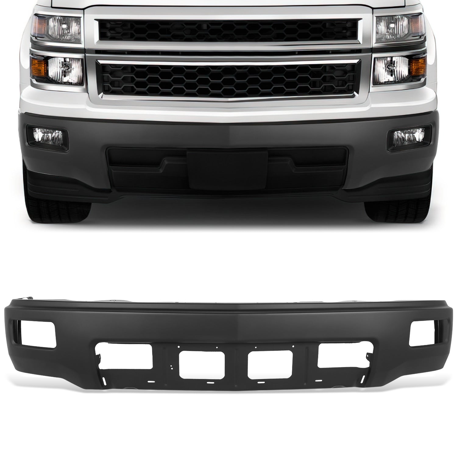 Front Bumper (w/Fog Lamps Holes) <br>14-15 Chevy Silverado 1500