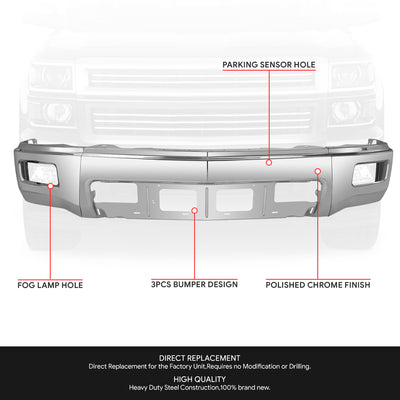 Modular Style Front Bumper (w/Fog Lamps Holes) <br>14-15 Chevy Silverado 1500
