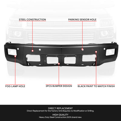 Modular Style Front Bumper (w/Fog Lamps Holes) <br>14-15 Chevy Silverado 1500