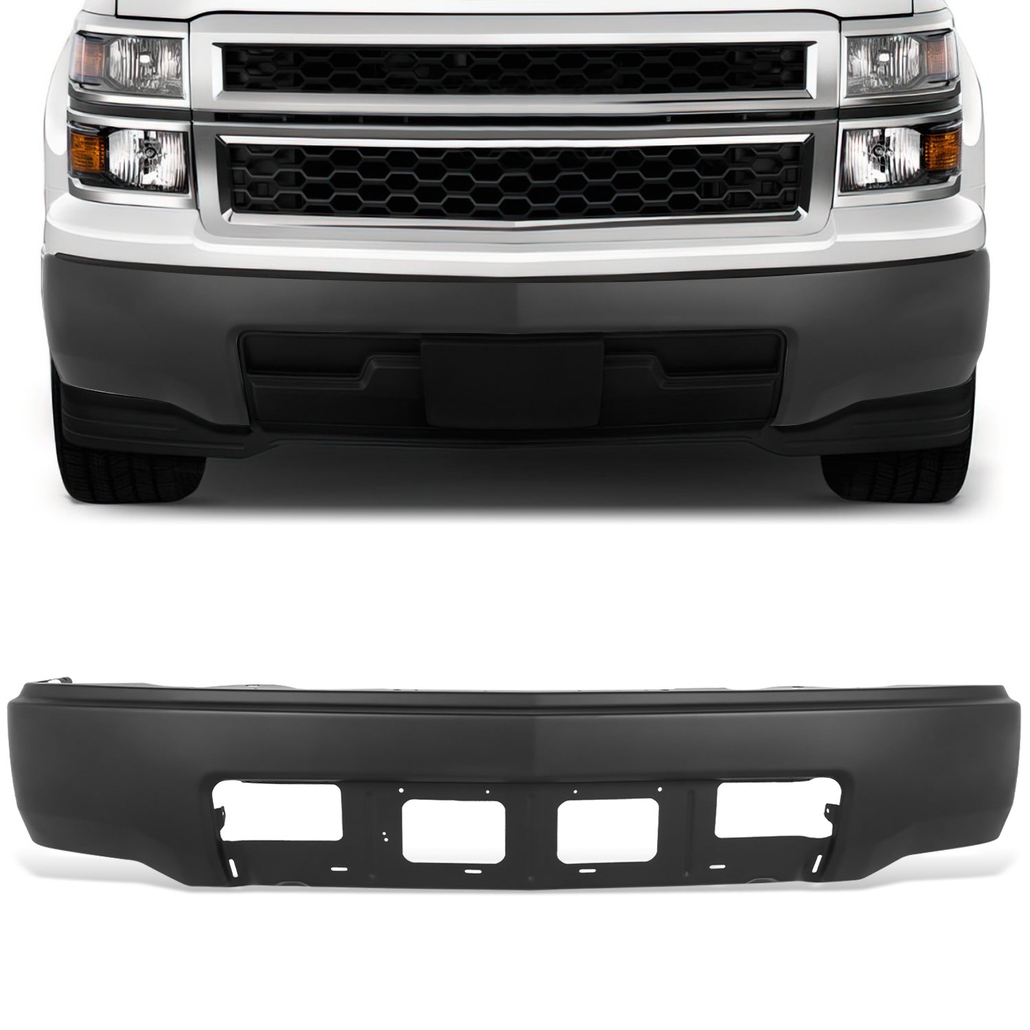 Front Bumper (w/o Fog Lamps Holes) <br>14-15 Chevy Silverado 1500