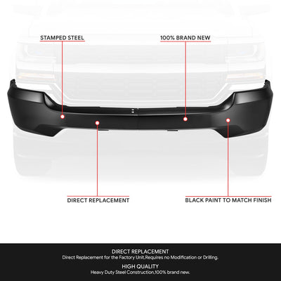 Modular Style Front Bumper (w/o Fog Light Holes) <br>16-19 Chevy Silverado 1500 LD