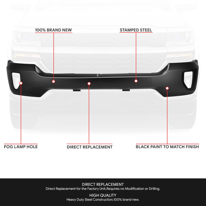 Modular Style Front Bumper (w/Fog Light Holes) <br>16-19 Chevy Silverado 1500 LD
