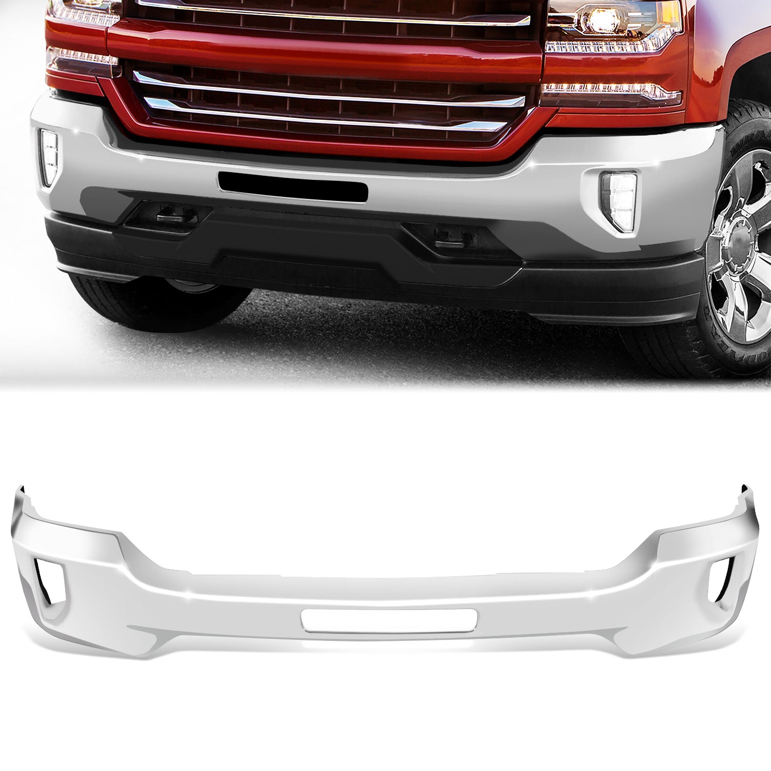 Front Bumper (w/ Fog Light Holes) <br>16-18 Chevy Silverado 1500, 2019 1500 LD