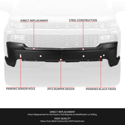 Modular Style Front Bumper w/ Parking Sensor Holes <br>19-21 Chevy Silverado 1500, 2022 LTD