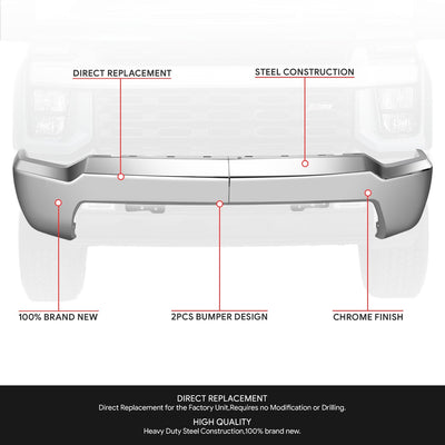 Modular Style Front Bumper w/o Parking Sensor Holes <br>20-23 Chevy Silverado 2500 3500 HD