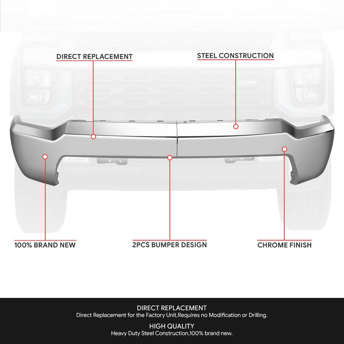 Modular Style Front Bumper w/o Parking Sensor Holes <br>20-23 Chevy Silverado 2500 3500 HD